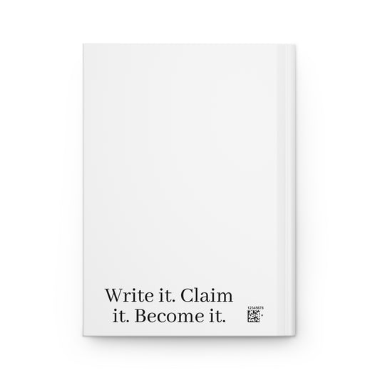 Blush & Ledger Hardcover Journal — "Write it. Claim it. Become it."